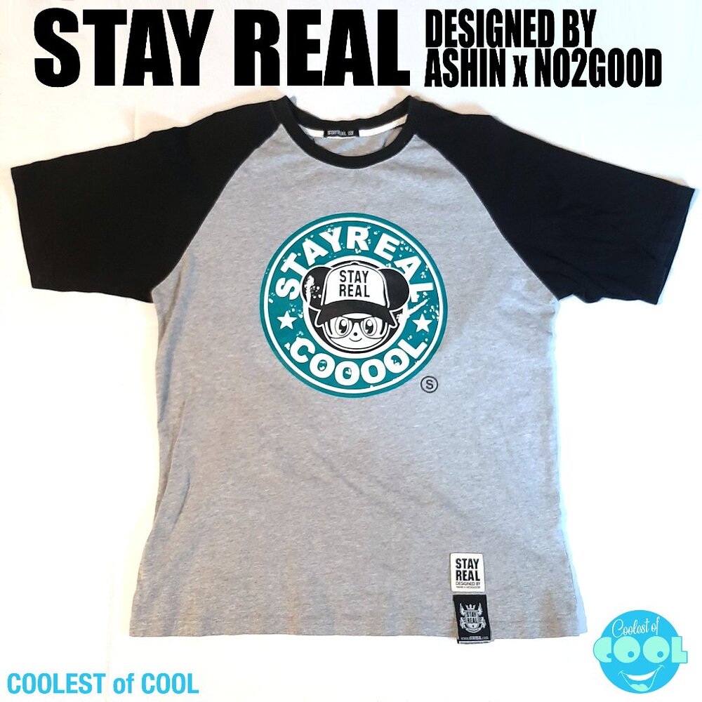 StayReal Stay Real Cool shirt size XL short sleeve Raglan Ashin x NO2GOOD tee